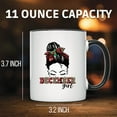 thumbnail image 2 of December Girl Mug - Messy Bun Christmas Mug with Plaid & Leopard Print - December Birthday Gift - Funny Holiday Coffee Mug for Her - 11 Ounce Black Rim Handle Novelty Coffee Cup - WMUG1779-BLK, 2 of 5