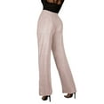 thumbnail image 4 of Baqcunre Women's New Sequin Solid Color High-Waisted Retro Pants Size S-XXL,Womens Fashion Wide Leg Pants Woman Flare Pants for Women Women's Pants Pink, 4 of 8