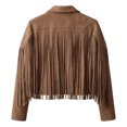 thumbnail image 4 of Gaexia Fringe Jacket for Girls Kids Cowgirl Western Tassels Motorcycle Cardigan Cropped Coats Sizes 5-14 Years Fringe Jacket, 4 of 7