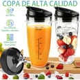 thumbnail image 4 of 8 de para Licuadora Ninja, con Aspas Licuadora Ninja de 7 Aletas, 2 Vaso para Licuadora Ninja de 24 oz, Juntas de Goma, para Ninja Vaso Licuadora BN751 BN401[4 Pulgadas, 7 Cuchillas], 4 of 7