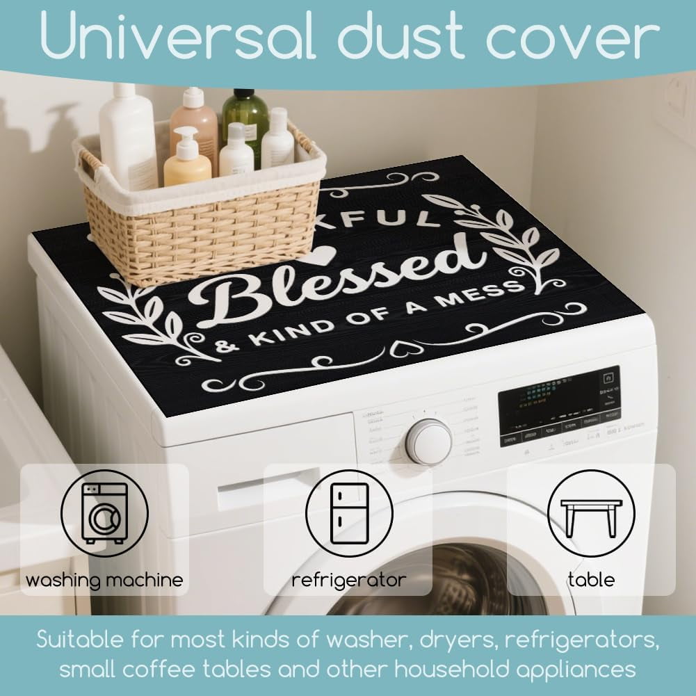 Leaf Blessing Washer Dryer Dust Cover 23.6×19.7inch Leaf Washing Machine Top Protector Pads Non Slip Washing Machine Top Covers Multi-color