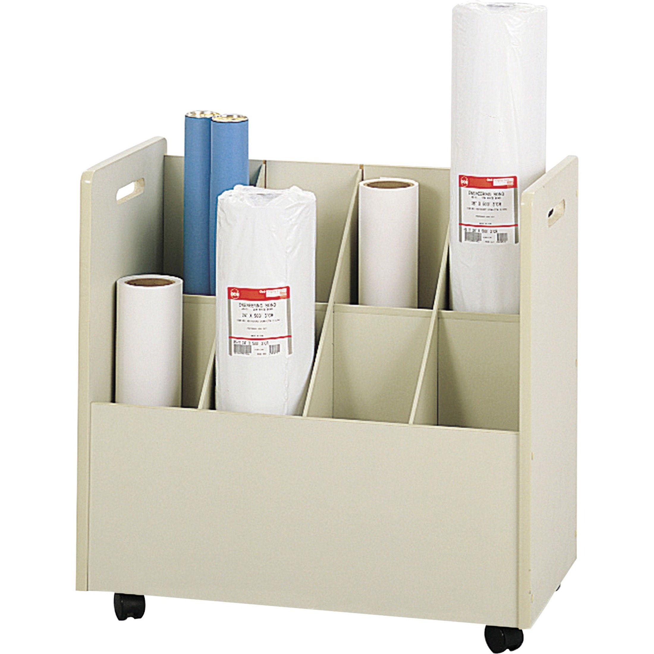 Safco, Mobile Roll File, 1 Each, Putty