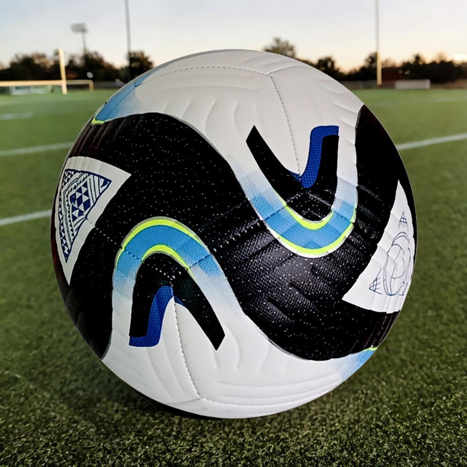 DimyFew Size 5 Soccer Ball, Football Training Ball, Hand Stitched and Durable PU Leather Black