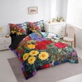thumbnail image 2 of Erosebridal Spring Flower Floral Twin Bedding Sets 7-Piece, Retro Artwork Bedding Comforter Set, 2 of 7