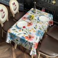 thumbnail image 4 of Pioneer Flower Floral Print Pattern Rectangle Tablecloth 60"x102",Waterproof Polyester Rectangle Table Cloth, Wipeable Spillproof Polyester Tablecloth for Dining, Camping, Indoor and Outdoor, 4 of 5