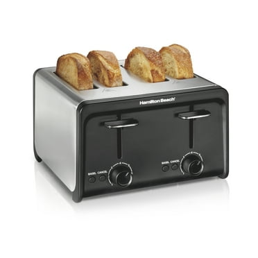 Hamilton Beach 4-Slice Toaster, Wide Slots, Bagel Function, Toast Boost, & Crumb Tray, Stainless