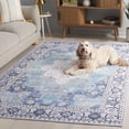 thumbnail image 5 of Safavieh Tucson Nazca Oriental Machine Washable Area Rug, Aqua/Light Blue, 9' x 12', 5 of 13