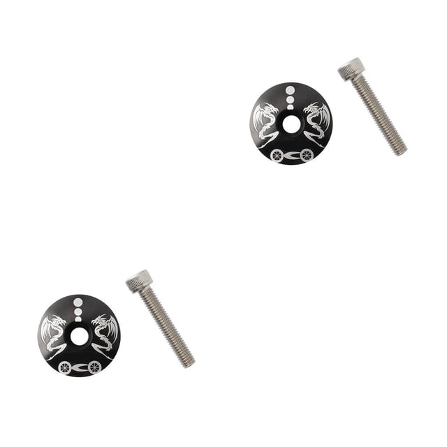 pitrice MUQZI Bicycle Bearing Headset Cover Aluminum Alloy Bowl Set Bike Top Cap Replacement with Screws Repairing Racing Type 4 2Set