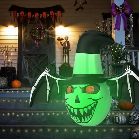 Halloween Decoration under $5! kkbbma Halloween Inflatable Witch Decoration with Light, Inflatable Yard Decor Blow Up with LED Lights for Halloween Party Indoor, Outdoor Decor