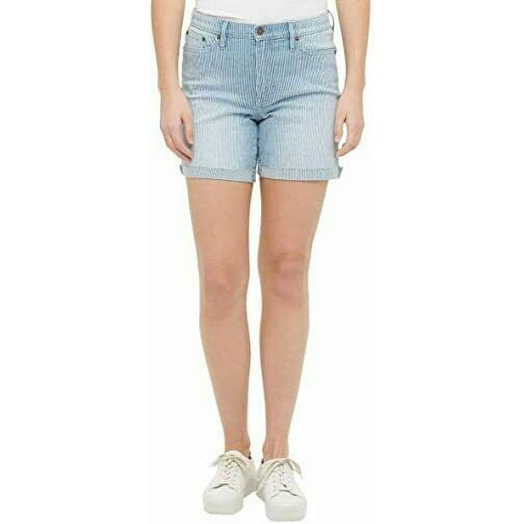 NEW!!! Calvin Klein Jeans Women's Roll Cuff Denim Short (Railroad Stripe & 10)