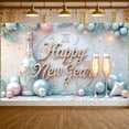 thumbnail image 2 of Gold Lettering Happy New Year Banner Light Blue Theme New Year Banner Elegant Design Festive Celebration Banner for New Year Party Holiday Celebration Indoor Decoration, 2 of 7