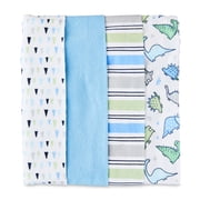 Parent's Choice Cotton Flannel Receiving Blankets for Baby Boys, Dinosaurs, 4 Pack