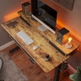 thumbnail image 4 of FEZIBO 48 x 24 Inch Height Adjustable Electric Standing Desk with 4 Drawers, Stand Up Table with Storage Shelf, Sit Stand Desk with Splice Board, Black Frame/Rustic Brown Top, 4 of 9