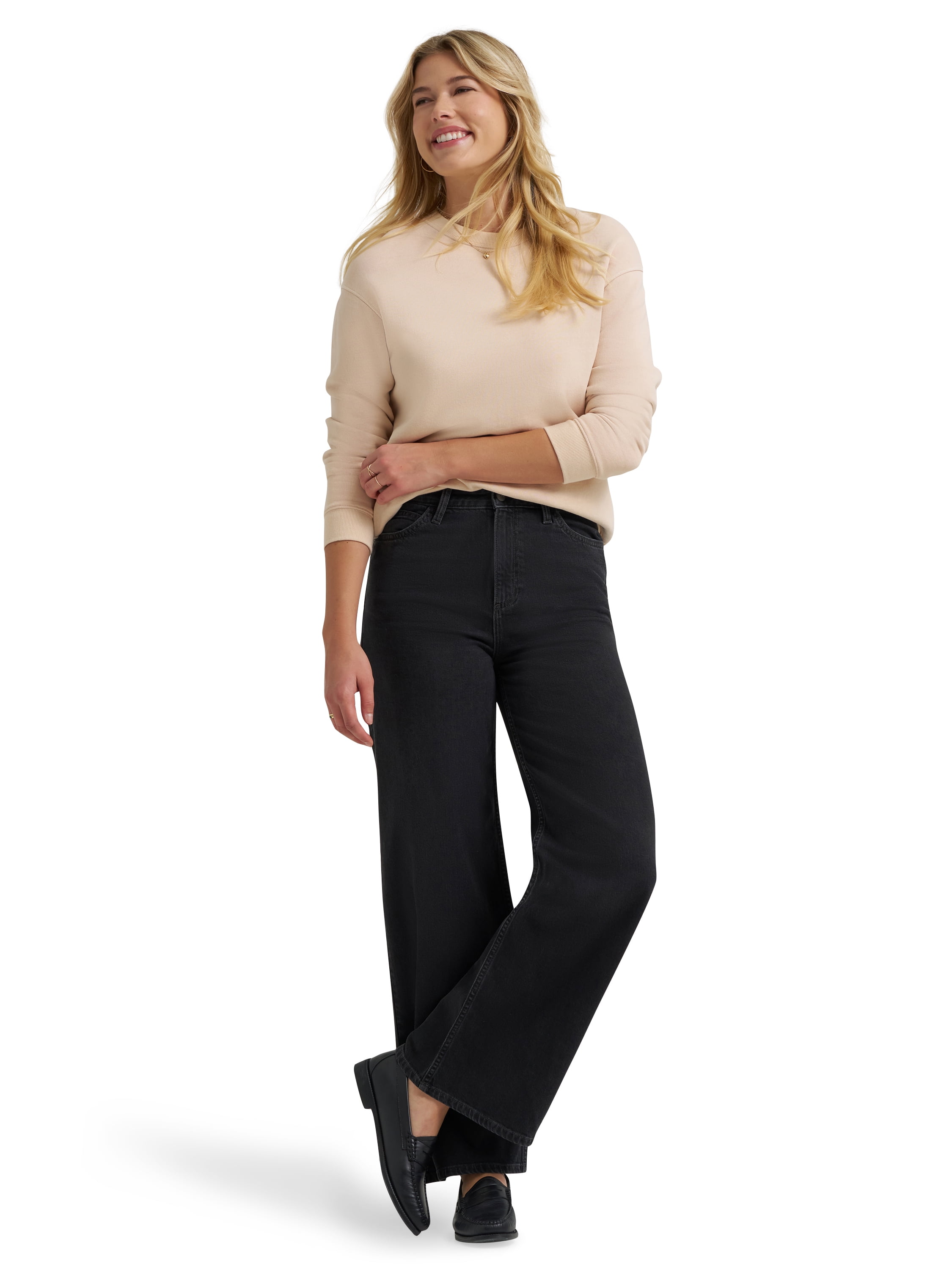 Lee® Women's Heritage A-Line Wide Leg Denim Trouser Jeans, Sizes 2-18