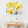 thumbnail image 2 of ONETECH  Yellow Flower Wall Art Canvas Flowers Wall Decor for Bathroom Living Room Bedroom Yellow And Grey Decals Abstract Wall Pictures Modern Minimalism Artwork, 2 of 4
