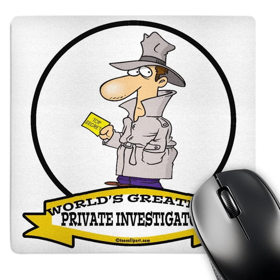 3dRose, Funny Worlds Greatest Private Investigator Occupation Job Cartoon, MousePad