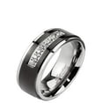thumbnail image 5 of His Hers 4 Piece Black Stainless Steel & Titanium Matching Wedding Band Ring Set, 5 of 5