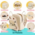 thumbnail image 4 of Mochila para pañales BAGPARKK, multifunción, impermeable, color beige, 4 of 7