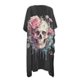 thumbnail image 3 of FKELYI Rose Flower Skull Print Kimono Coverups for Women Soft Beach Cover Up Half Sleeve Summer Cardigan Bikini Cover Ups Resort Wear Casual Cruise Outfits, 3 of 6