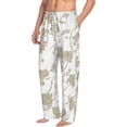 thumbnail image 2 of Uemuo Vintage Stylized White Color Pattern Men's Wide Leg Palazzo Lounge Pants with Pockets Light Weight Loose Comfy Casual Pajama Pants-Small, 2 of 9
