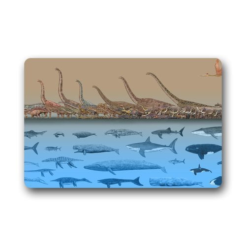 RYLABLUE Megafauna Dinosaur Shark Elephant Samples Doormat Floor Mats Rugs Outdoors/Indoor Doormat Size 30x18 inches
