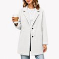 thumbnail image 4 of Plus Size Womens Business Casual Fleece Fall Jackets Trendy Mid-Length Oversized Winter Coats with Pockets Lapel Collar Button Down Outerwear, 4 of 6