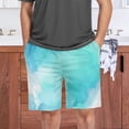 thumbnail image 6 of Men's Pajama Bottoms Athletic Shorts For Men Casual Cotton Watercolor Light Blue, 6 of 7