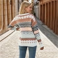 thumbnail image 6 of larppty Sweater for Women Fair Isle Fall Vintage Casual Loose Long Sleeve Crewneck Knitted Jumper Sweated Tops (Pink, M), 6 of 9