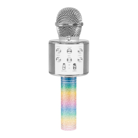 Delia's Glitter Bluetooth Karaoke Mic and Speaker: 3-in-1 Portable Wireless Handheld Microphone with Voice Effects, Echo Control, Versatile Entertainments, and Dynamic Sound Quality - Fun for all ages
