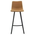 thumbnail image 3 of LeisureMod Elland Modern Upholstered Leather Bar Stool With Iron Legs & Footrest Set of 2, 3 of 8