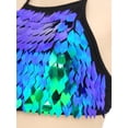 thumbnail image 6 of Aislor Women Belly Dance Outfits Sequin Halter Boho Tribal Bra Top with Hip Scarf Skirt Rave Clothes Green L, 6 of 7