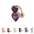 thumbnail image 3 of Baohd Heart Shape Crystal Rhinestone Belly Button Ring Navel Piercing Navel Bar Navel Piercing Rings Belly Rings, 3 of 9