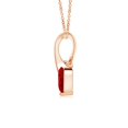 thumbnail image 2 of Angara Natural Ruby Necklace - Heart-Shaped Ruby Ribbon Pendant with Diamond in 14K Rose Gold for Women, 2 of 10