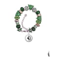 thumbnail image 2 of Silvertone Domed Hip Hop Handstand Dance Green Christmas Bead Bracelet, 2 of 4