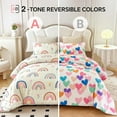 thumbnail image 5 of NTBED Rainbow Comforter Set with 2 Pillow Covers Cartoon Love Hearts Flowers and Grass Bedding Set for Girls Boys Kids Twin Multi-Color 3 Pcs, 5 of 9