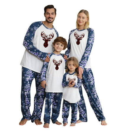 

Dezsed Christmas Pajamas for Family Fashionable Christmas Print Family European And American Pajamas Parent-child Suit Baby