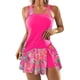 thumbnail image 5 of Trajes de baño Amzcrzy Tankini para mujer, trajes de baño, trajes de baño, bikini con control de abdomen, moda femenina, traje de baño de dos piezas estampado, rosa fuerte, XL, 5 of 5