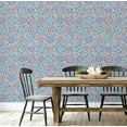 thumbnail image 4 of S4Sassy Ikat Floral Print Wallpaper - Asian Style Wall Covering, 25" x 60" Self-Adhesive Vinyl Wallpaper, Walls Wrap, Easy DIY Wall Covering For Bedroom, Living Room, Living Spaces - Grey, 4 of 8