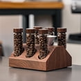 thumbnail image 4 of Coffee Beans Storage Container Tube Walnut Display Rack Glass Bottle Single Dose Coffee Accessories Coffeware Tool Sets, 4 of 9
