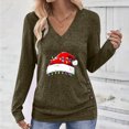 thumbnail image 3 of qucoqpe Women's Christmas Print Pullover, Long Sleeve Shirts for Women Casual Festive Holiday Tops, 3 of 9
