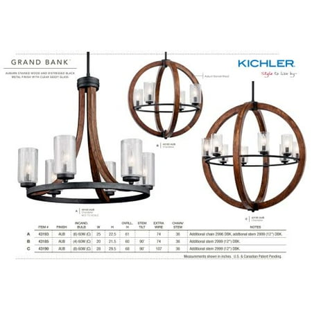 Kichler 43193 Grand Bank 6 Light 25 Wide 1 Tier Candle Style Kichler 43193 Grand Bank 6 Light 25 Wide 1 Tier Candle Style Chandelier Com