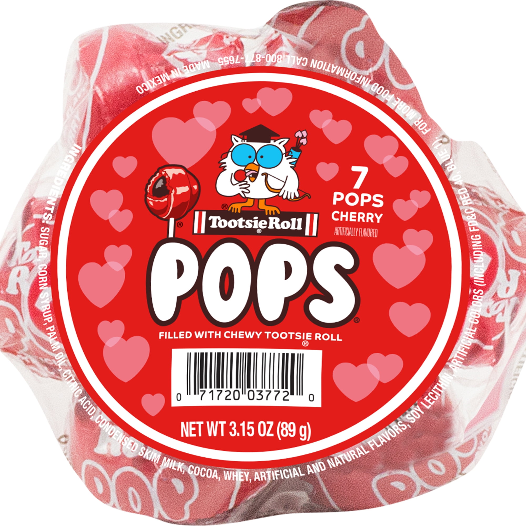 Tootsie Pops Valentine Bunch Cherry Lollipops Gluten-Free 3.15 oz. 7 Count