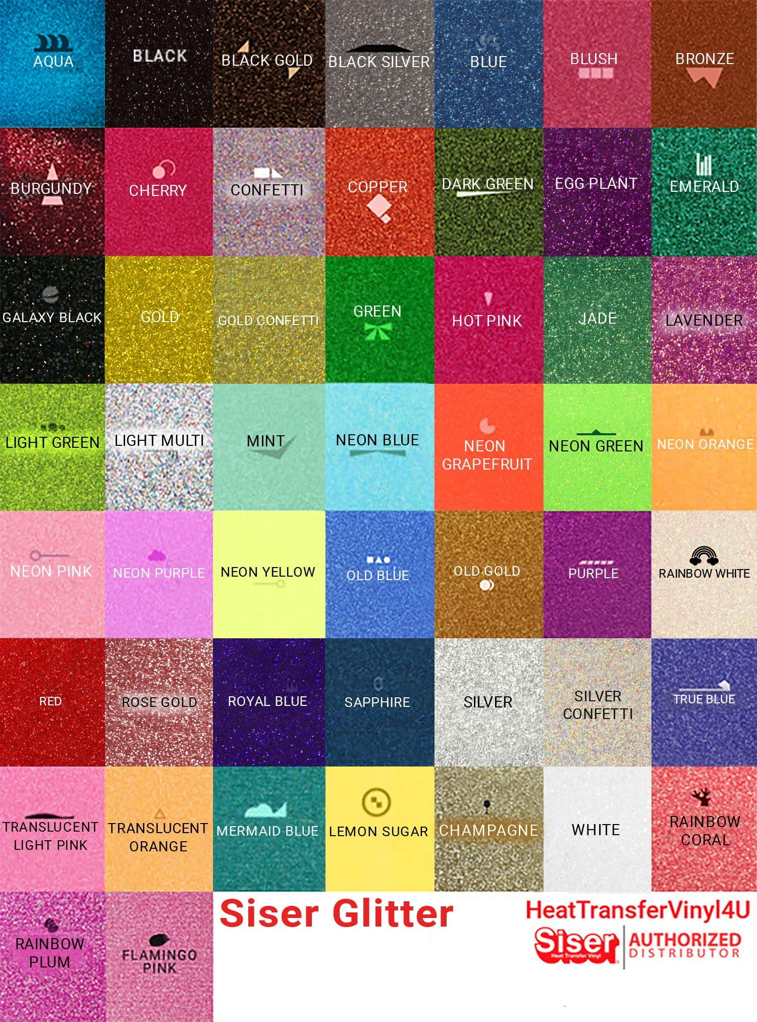 Siser Glitter Iron On Heat Transfer Vinyl 12 Inches Actl. Size 11.8" Neon Orange, 5 Yards