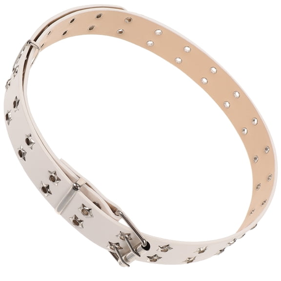 TAILTOSS 1Pack Men's Belt 11.8x1.3in Imitation Leather Alloy Adjustable Length Punk Style For Party Club