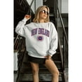 thumbnail image 4 of Women's Gameday Couture  Ash New England Patriots Traditional Logo Oversized Premium Fleece Pullover Sweatshirt, 4 of 7