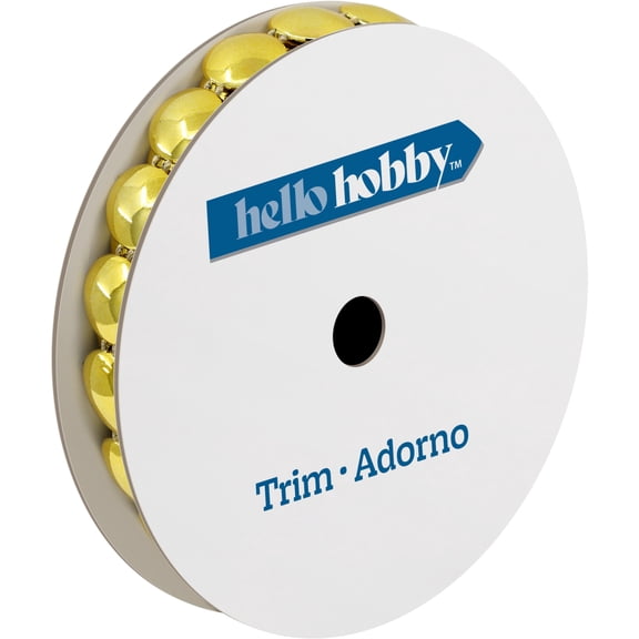 Hello Hobby Gold Dome Sewing Trim, 10 mm x 1 yd