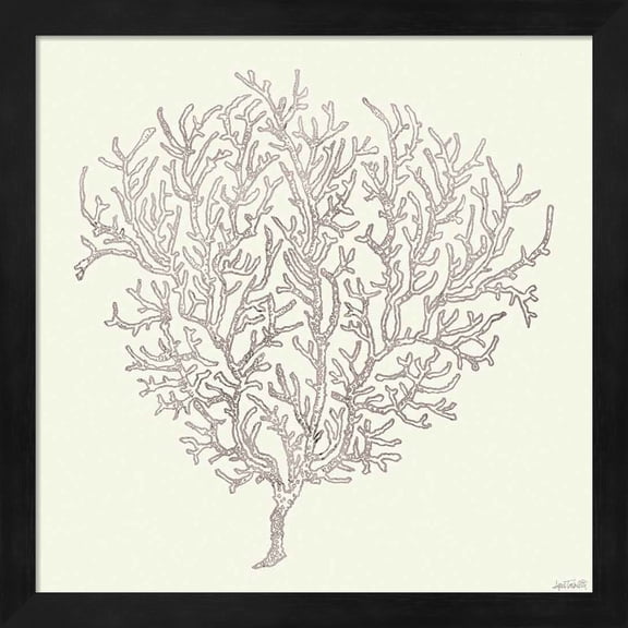 Great Art Now Coastal Breeze Shell Sketches I Silver by Anne Tavoletti, Framed Wall Art, 13.25W x 13.25H