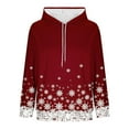 thumbnail image 5 of Xmas Novelty Clothing Women Hooded Sweatshirt Merry Christmas Outfits Snowman Snowflake Shirts Drawstring Pullover Kangaroo Pocket Tops Santa Claus Graphic Garments, 5 of 6