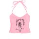 thumbnail image 1 of Tops cortos de encaje para mujer, camisetas informales ajustadas con cuello Halter, estética Y2K, Harajuku, Estilo Vintage americano, Hip Hop de los 90, 1 of 5