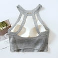 thumbnail image 4 of DDAPJ pyju Ribbed Tank Top with Built in Bra for Women Backless Halter Camisole Comfort Workout Undershirt Padded Cami Shirts Holiday Sales Gray XL, 4 of 6